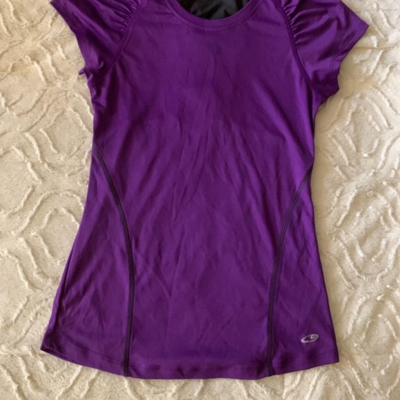 Purple Cap Sleeve Athletic Top - Picture 2 of 4